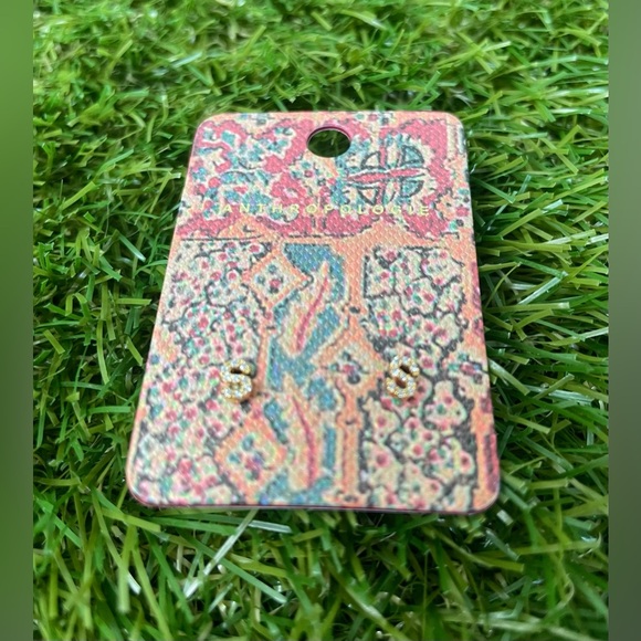 Anthropologie | Rhinestone Monogram Post Earrings | Letter S | NWT - Picture 2 of 7